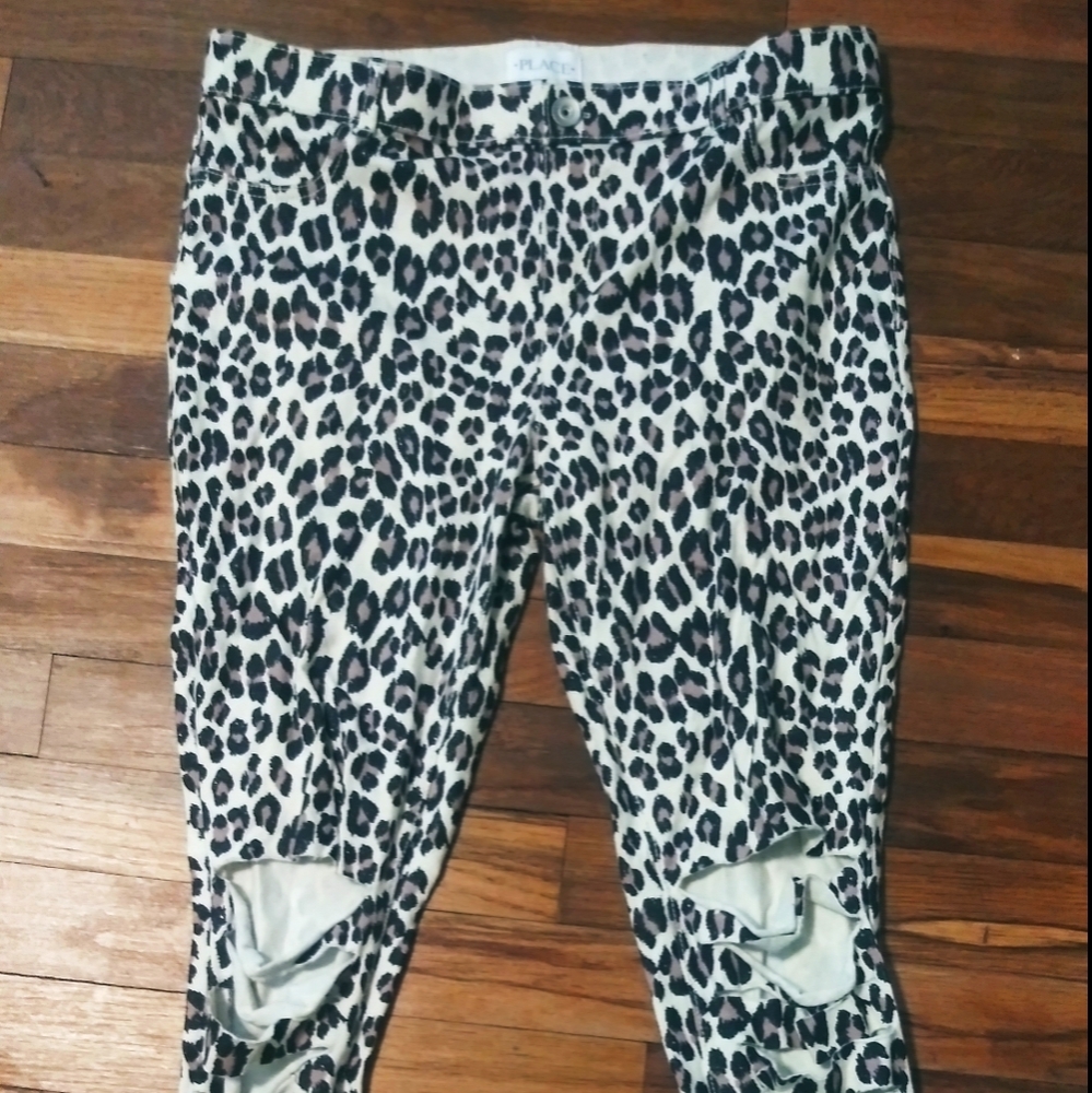 Distressed Cheetah jeggings